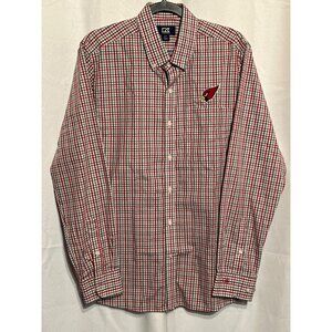 Arizona Cardinals Cutter & Buck Mens Long Sleeve Button-Down Plaid Shirt Red/Whi